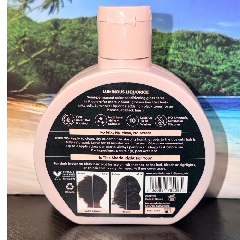Glaze Supergloss Luminous Liquorice Color Conditioning Gloss Jet Black 6.4oz
